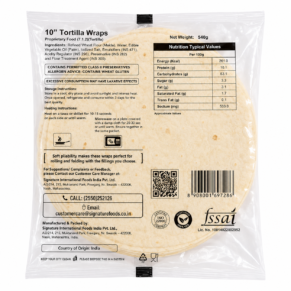 Fresh2Go 10 Inch Tortilla Wrap Pack Back