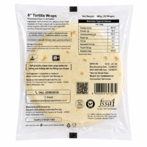 Fresh2Go 6 Inch Tortilla Wrap Pack Back