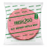 Fresh2Go 10.5 Inch Beetroot Tortilla Wrap 12 Pieces Frozen Pack
