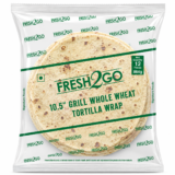 Fresh2Go 10.5 Inch Grilled Whole Wheat Tortilla Wrap 12 Pieces Frozen Pack