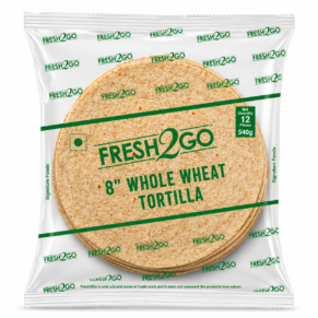 Fresh2Go 8 Inch Whole Wheat Tortilla Wrap 12 Pieces Frozen Pack
