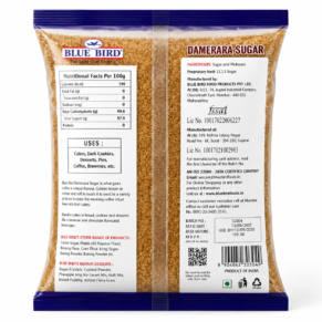 Blue Bird Demerara Sugar 1kg Pack back