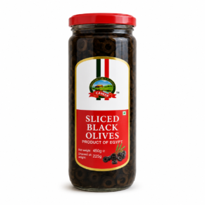 Caneen Black Olive Slices 450g Glass Bottle