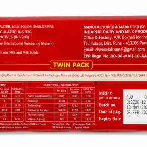 Derista Processed Cheese Slices 52 Slices 780g Pack Back