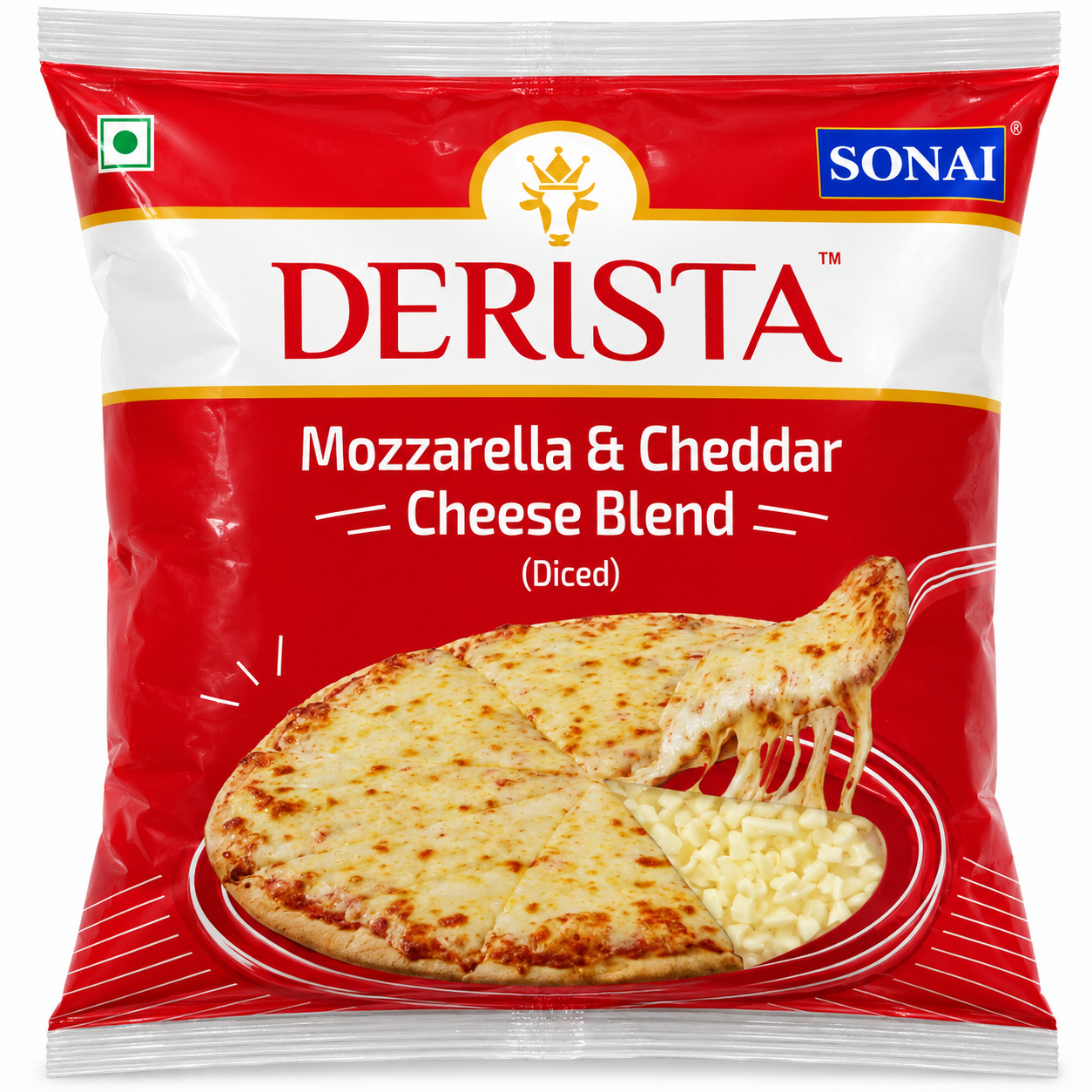 Derista Mozzarella Blend Cheese Diced 1kg Pack
