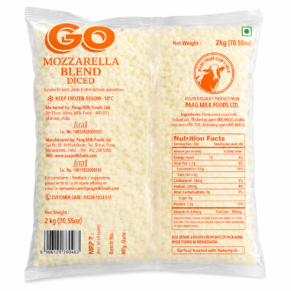 Go Mozzarella Blend Cheese Diced 2kg Pack back
