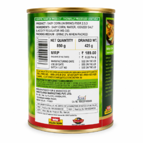 Golden Crown Baby Corn 850g Can-back