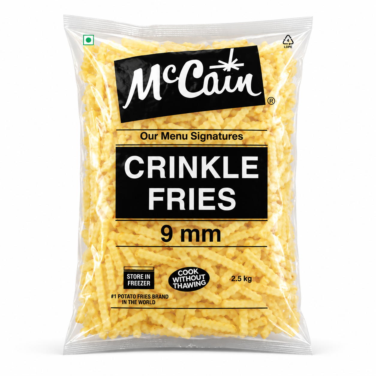 McCain Crinkle Fries 9mm 2.5kg Frozen Pack