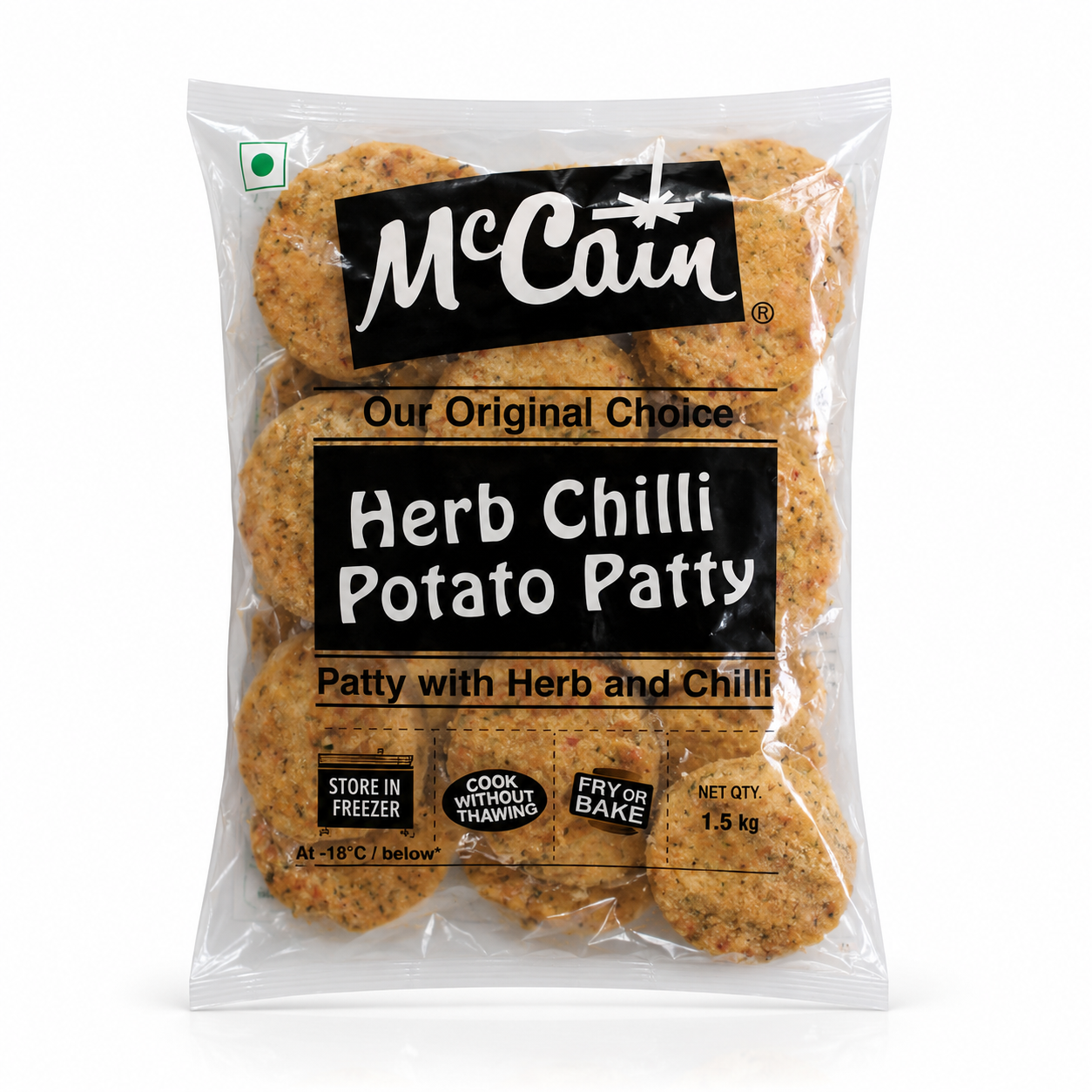McCain Herb Chilli Potato Patty 1.5kg Frozen Pack