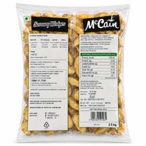McCain Savoury Wedges 2.5kg Frozen Pack Back