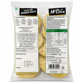 McCain Super Veg Burger Patty 1.2kg Frozen Pack Back