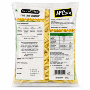 McCain SureCrisp French Fries 6mm 2.5kg Frozen Pack Back