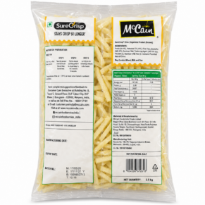 McCain SureCrisp French Fries 9mm 2.5kg Frozen Pack Back