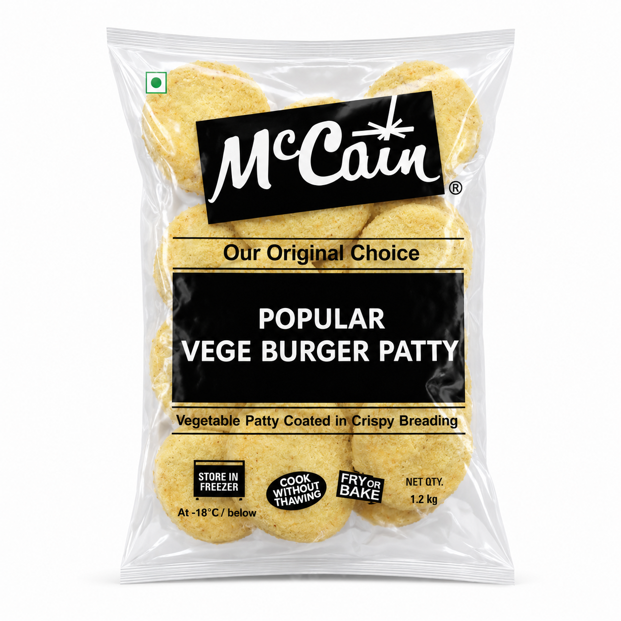 McCain Popular Veg Burger Patty 1.2kg Frozen Pack