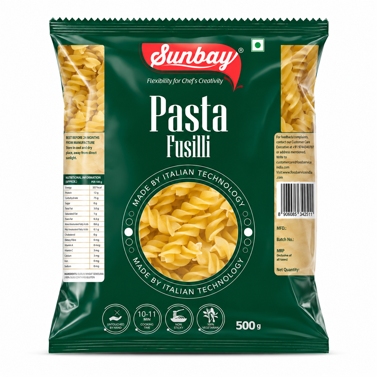 Sunbay Fusilli Pasta 500g Pack