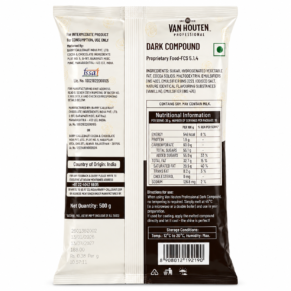 Van Houten Dark Compound 500g Pack back